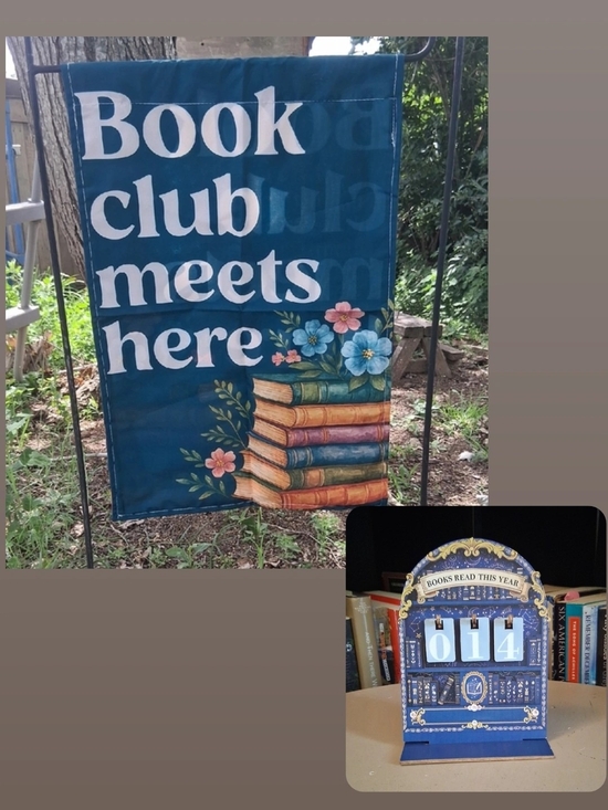 Other - Book Club Set: Garden Flag & Books Read Counter